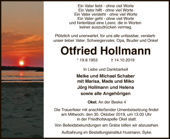 Traueranzeige von Otfried Hollmann von SYK