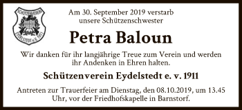 Traueranzeige von Petra Baloun von SYK