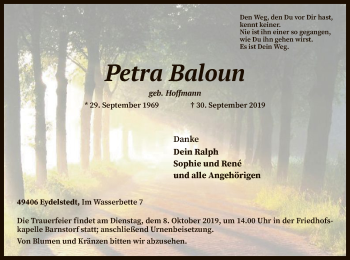 Traueranzeige von Petra Baloun von SYK