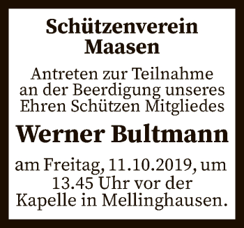 Traueranzeige von Werner Bullmann von SYK