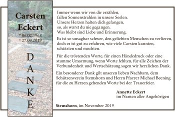 Traueranzeige von Carsten Eckert von SYK