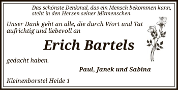 Traueranzeige von Erich Bartels von SYK