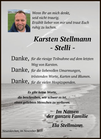 Traueranzeige von Karsten Stellmann von SYK