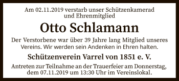 Traueranzeige von Otto Schlamann von SYK