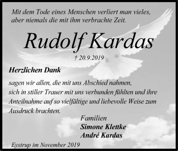 Traueranzeige von Rudolf Kardas von SYK