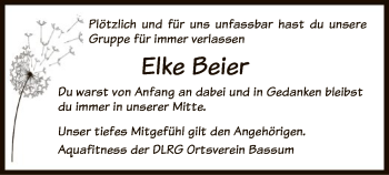 Traueranzeige von Elke Beier von SYK