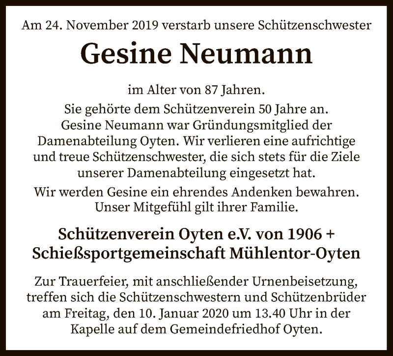 Traueranzeigen von Gesine Neumann | trauer.kreiszeitung.de