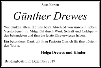 Traueranzeige von Günther Drewes von SYK