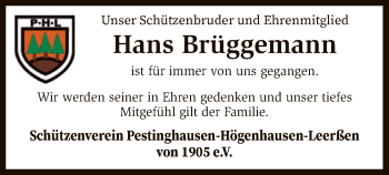 Traueranzeige von Hans Brüggemann von SYK