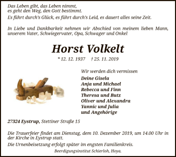 Traueranzeige von Horst Volkelt von SYK