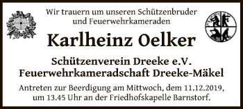 Traueranzeige von Karlheinz Oelker von SYK