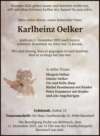 Traueranzeige von Karlheinz Oelker von SYK