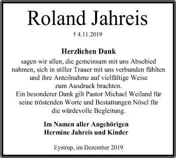 Traueranzeige von Roland Jahreis von SYK