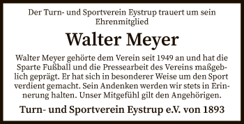 Traueranzeige von Walter Meyer von SYK