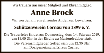 Traueranzeige von Anne Brock von SYK