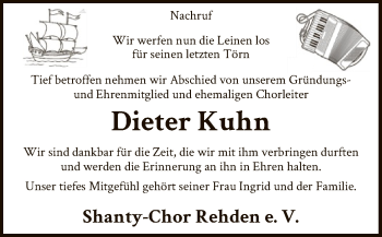 Traueranzeige von Dieter Kuhn von SYK