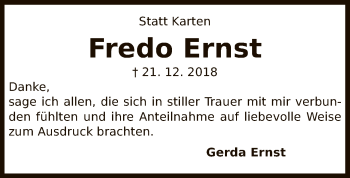 Traueranzeige von Fredo Ernst von SYK