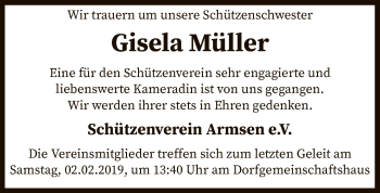 Traueranzeige von Gisela Müller von SYK