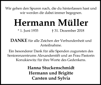 Traueranzeige von Hermann Müller von SYK