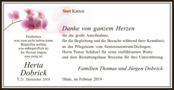 Traueranzeige von Herta Dobrick von SYK