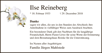 Traueranzeige von Ilse Reineberg von SYK