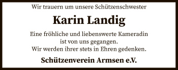 Traueranzeige von Karin Landig von SYK