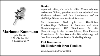 Traueranzeige von Marianne Kammann von SYK