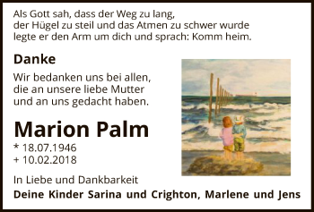 Traueranzeige von Marion Palm von SYK