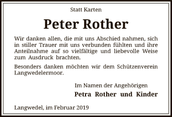 Traueranzeige von Peter Rother von SYK