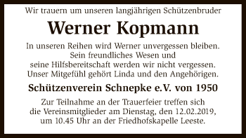 Traueranzeige von Werner Kopmann von SYK