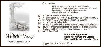 Traueranzeige von Wilhelm Koop von SYK
