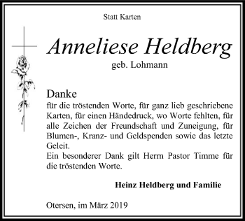 Traueranzeige von Anneliese Heldberg von SYK