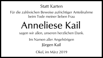 Traueranzeige von Anneliese Kail von SYK