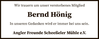 Traueranzeige von Bernd Hönig von SYK