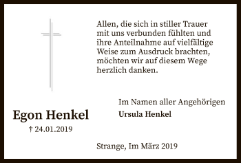 Traueranzeige von Egon Henkel von SYK