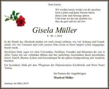 Traueranzeige von Gisela Müller von SYK