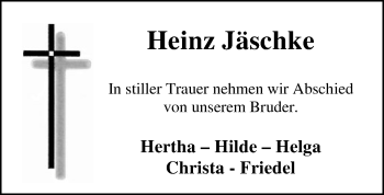 Traueranzeige von Heinz Jäschke von SYK