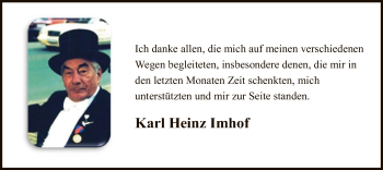Traueranzeige von Karl Heinz Imhof von SYK