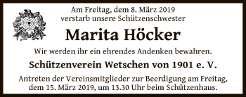 Traueranzeige von Marita Höcker von SYK