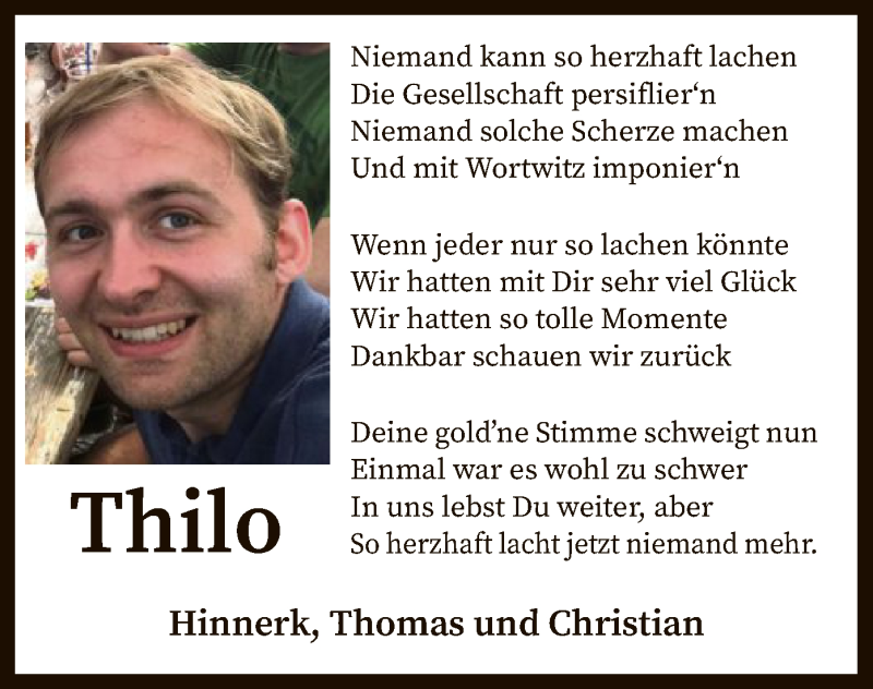  Traueranzeige für Thilo Böckmann vom 28.03.2019 aus SYK