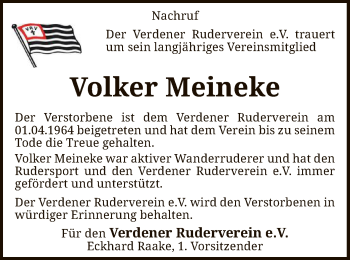 Traueranzeige von Volker Meineke von SYK