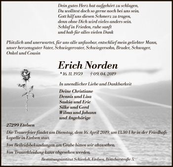 Traueranzeige von Erich Norden von SYK