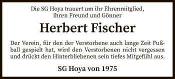 Traueranzeige von Herbert Fischer von SYK