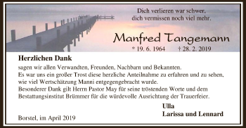 Traueranzeige von Manfred Tangemann von SYK