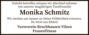 Traueranzeige von Monika Schmitz von SYK