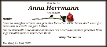 Traueranzeige von Anna Herrmann von SYK