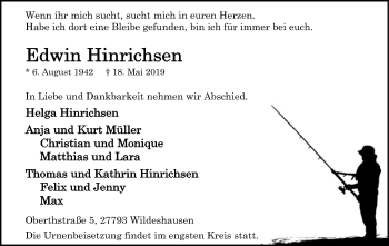 Traueranzeige von Edwin Hinrichsen von SYK