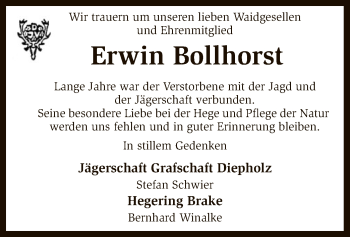 Traueranzeige von Erwin Bollhorst von SYK