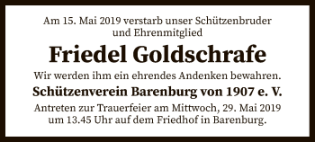 Traueranzeige von Friedel Goldschrafe von SYK