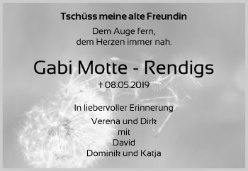 Traueranzeige von Gabi Motte-Rendigs von SYK